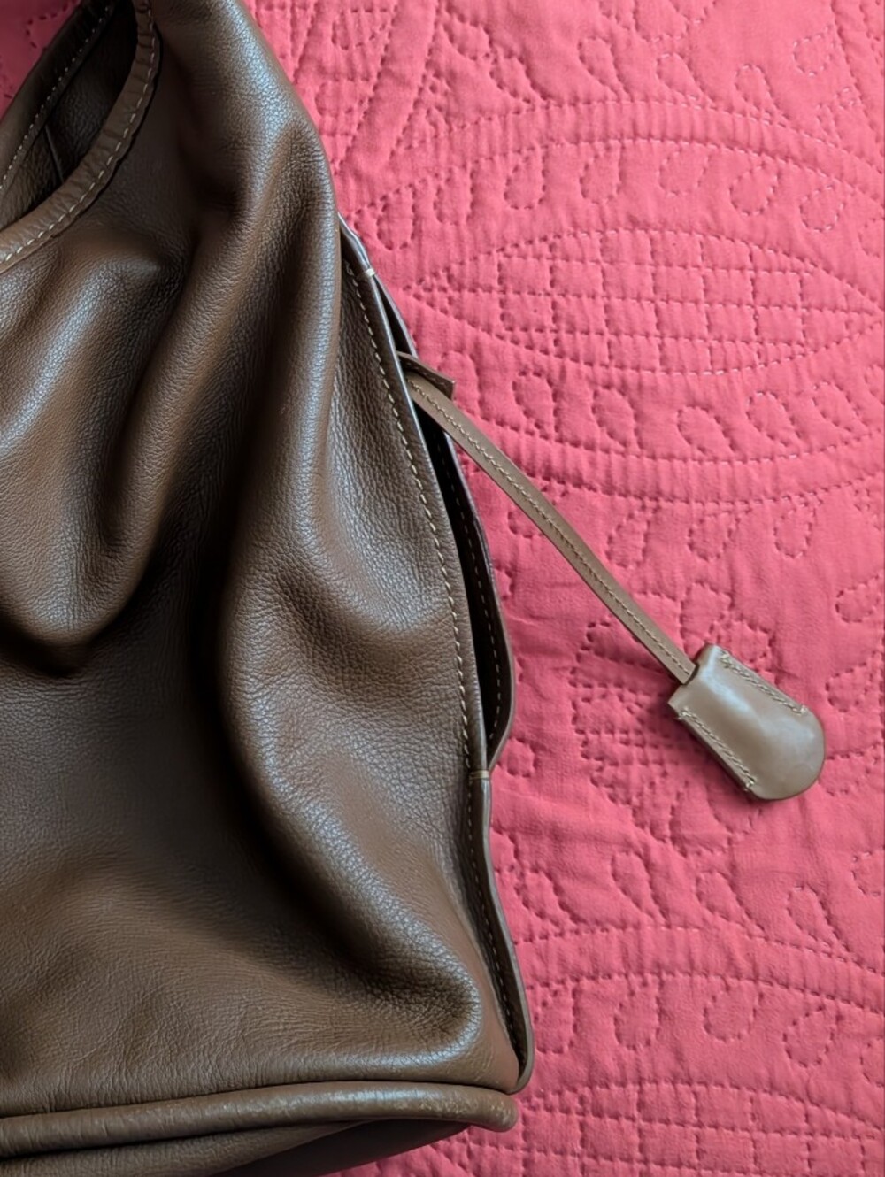 UGG Chocolate Brown Leather Slouch Hobo Bag - Picture 3 of 8